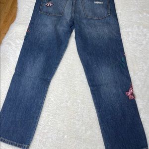 NWT Juicy Couture Black Label Fairmont Wash Floral  Embellished Boyfriend Jeans